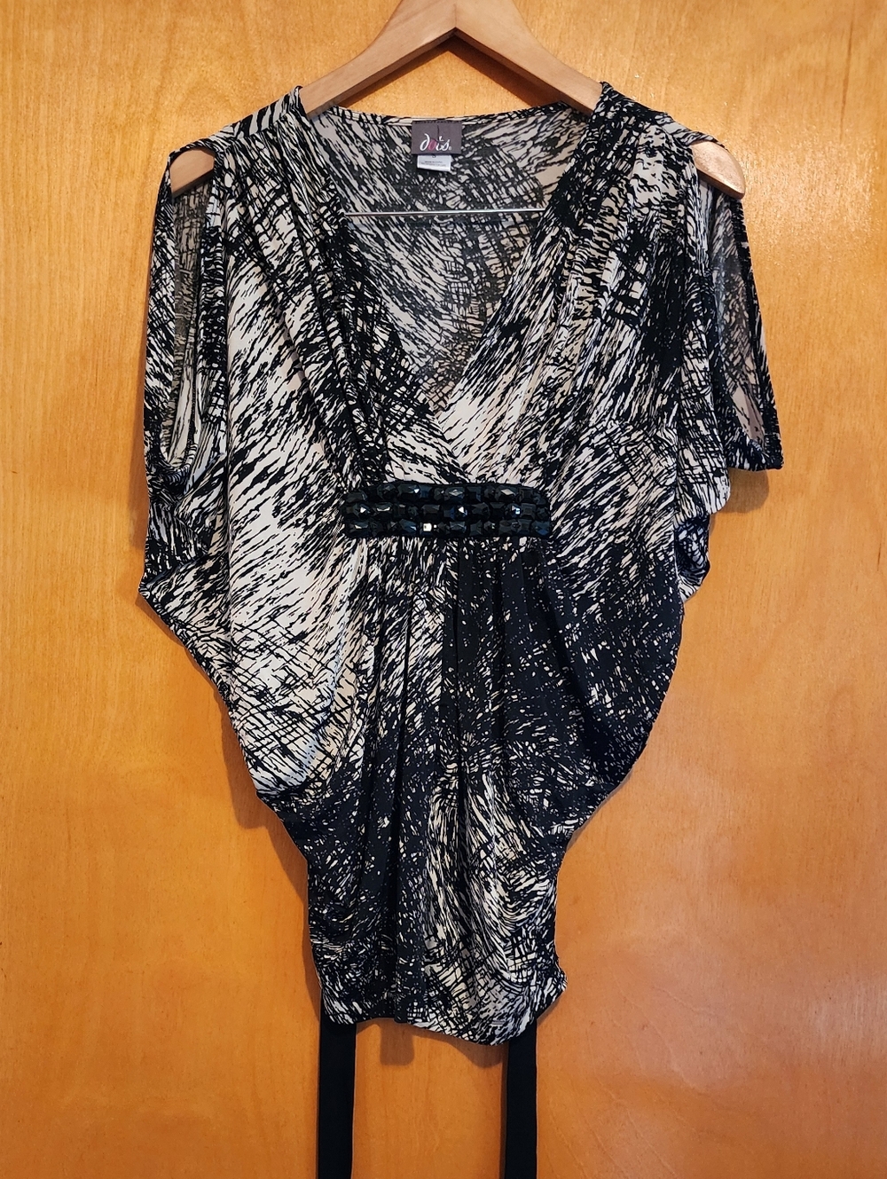 Dots Y2K Art To Wear Draped Beaded Top